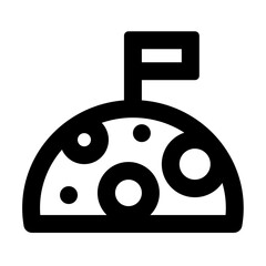 moon flag outlined black style