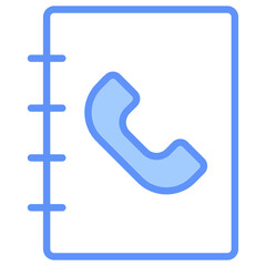 Phone Book Outline Blue Color Icon