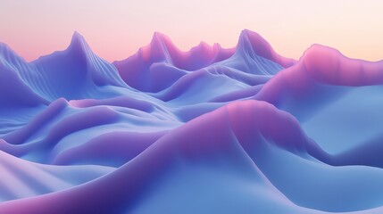 Obraz premium Minimalist and modern geometric abstraction with smooth pastel gradients and clean linear folds.