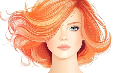 Beautiful woman with flowing orange hair.