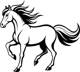 black horse vector illustration