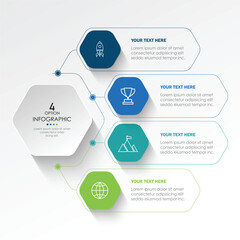 Vector infographic label design with circle infographic template design and 4 options or steps. Can be used for process diagram, presentations, workflow