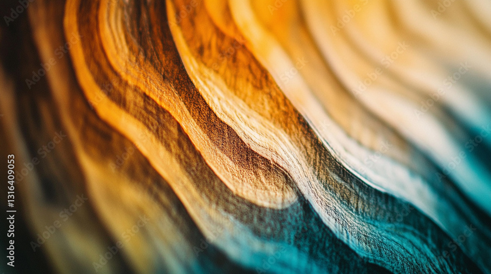 Poster abstract warm brown and teal swirling texture background image art cool waves lines style macro colo
