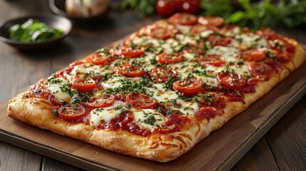 A cardboard haven, adorned with a golden crust and a symphony of tomato sauce, cheese, and toppings, ready to satisfy any pizza lover is cravings.