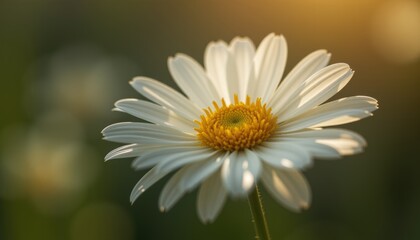 Obraz premium White daisy with yellow center representing purity and innocence