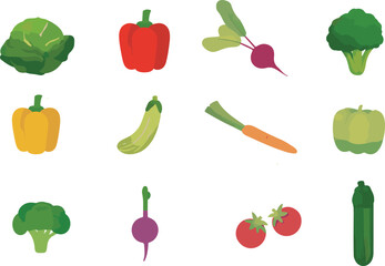 set of cartoon vegetables