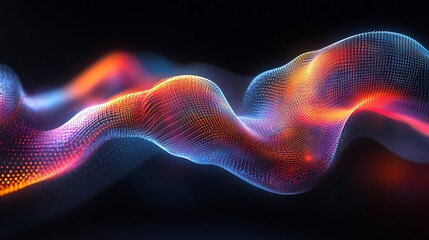 Fototapeta premium Glowing digital wave, dark background