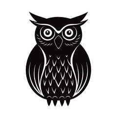 owl on a branch vector illustration 