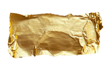 Unique texture of metallic gold foil paper art studio close-up