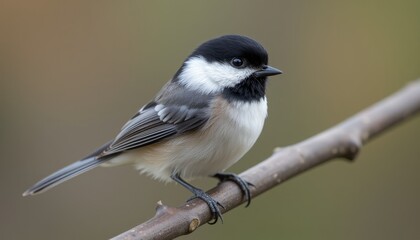  Small black and white bird perched on a branch