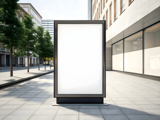 Blank advertising mockup in the center of the city