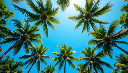 palm tree on blue sky