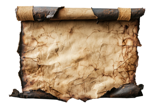 Vintage parchment paper ancient artifact textures studio close-up
