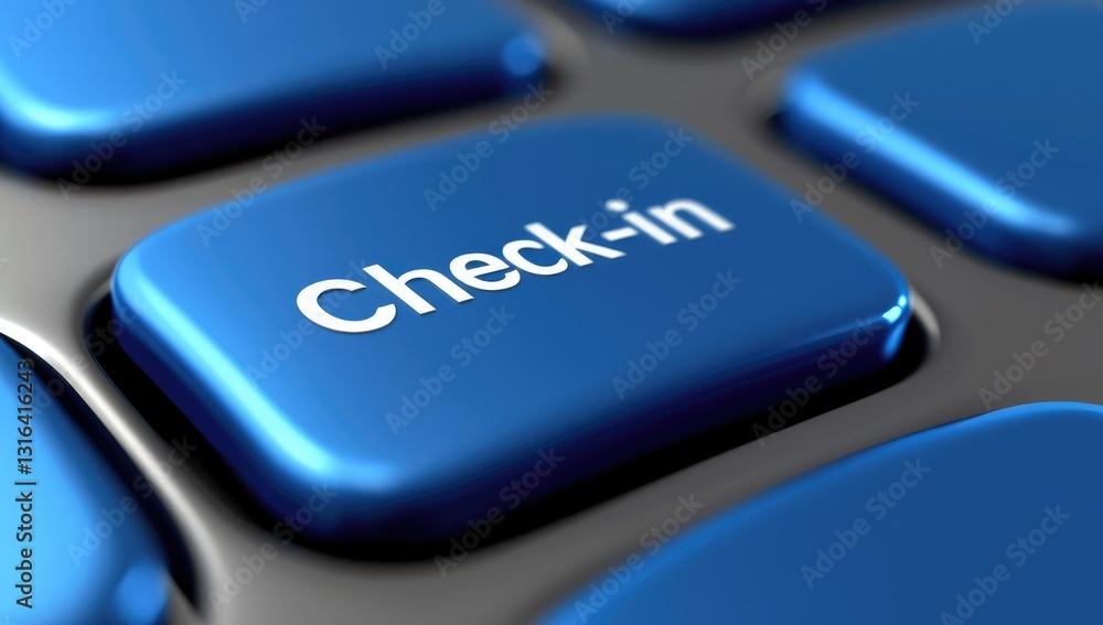 Aufkleber a close-up of a blue keyboard key labeled 