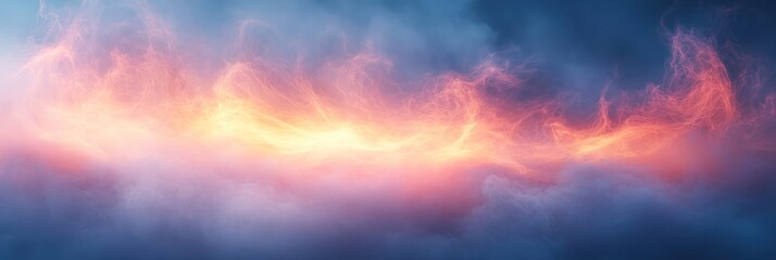 Fototapeta premium Vibrant Sunset Clouds with Fiery Hues in a Serene Sky