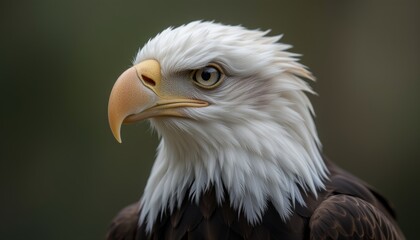 Obraz premium Bald Eagle with Majestic White Head and Sharp Beak