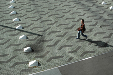 businessman on the road, top view in Rotterdam