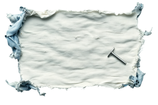 Torn clothes by nail accident isolated photo