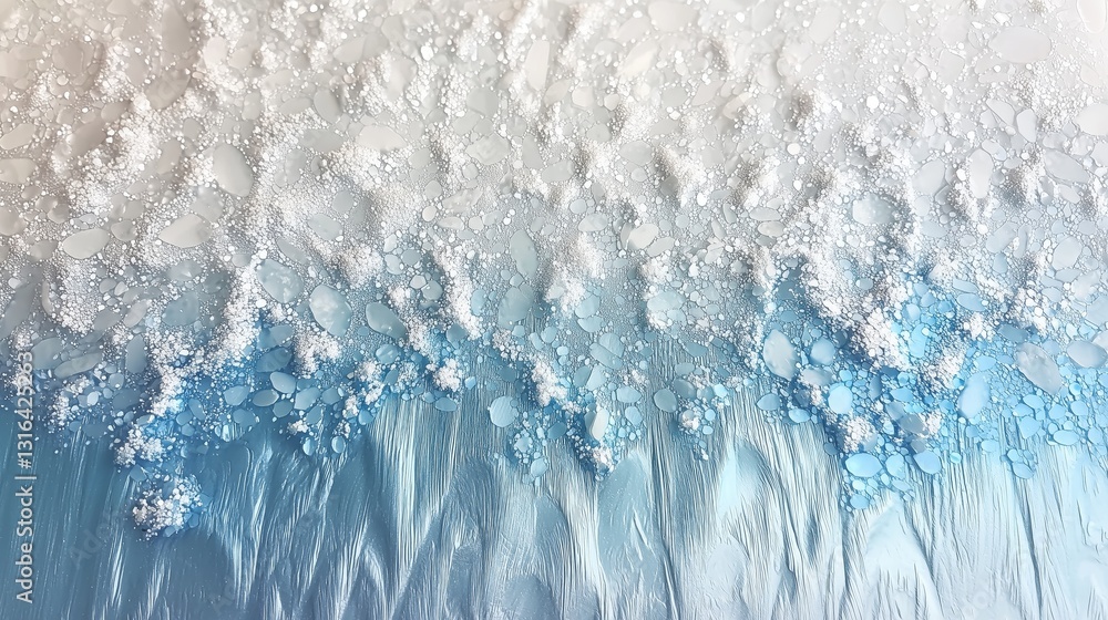 Poster glacial ice texture with blue gradient and frosted surface patterns