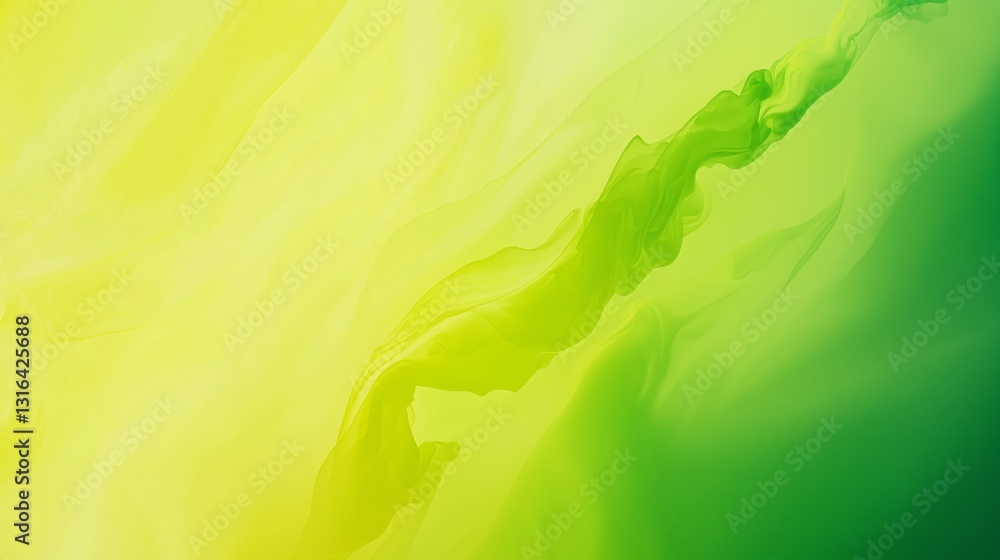 Poster vibrant lime green gradient transitioning through soft hues and tones