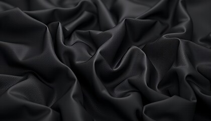 Fototapeta premium Smooth Deep Black Silk with Soft Folds