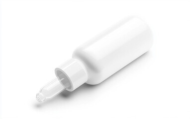 Leak-Proof White Glass Dropper Bottle for Safe Storage. Isolated on white background