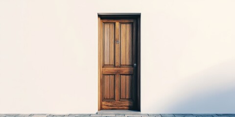 Obraz premium Blue wooden door in an old stone wall of a vintage house