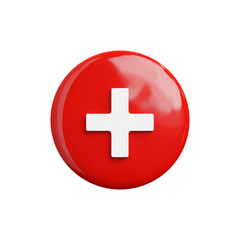 Fototapeta premium 3D plus or addition icon - medical aid concept png 