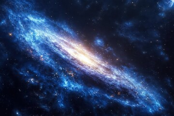 Fototapeta premium Explore the beauty of a spiral galaxy illuminated by countless stars in the vast universe