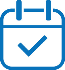 Business appointment calendar with time clock line art vector icon