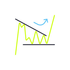 Chart Pattern Colored Icons for Technical Analysis and Predictions (Price Trends, Trading Signals).