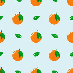 Seamless pattern with orange fruit