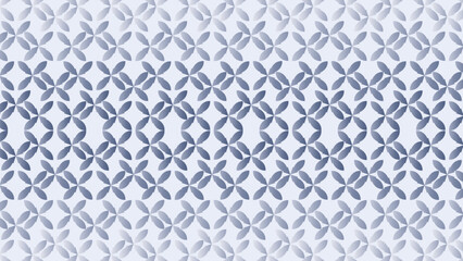 geometric pattern with a repeating motif of overlapping circular or petal-like shapes. Subtle light blue background.