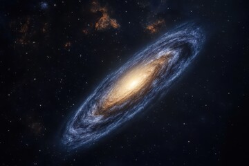 Spiral galaxy showcasing vibrant colors and distant stars in deep space