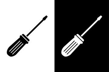 Fototapeta premium Screwdriver Silhouette Ideal for Construction & Maintenance Graphics.