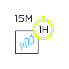 Time Frame Colored Icons Customizing Technical Analysis Periods (Charting Tools, Investment Strategies).
