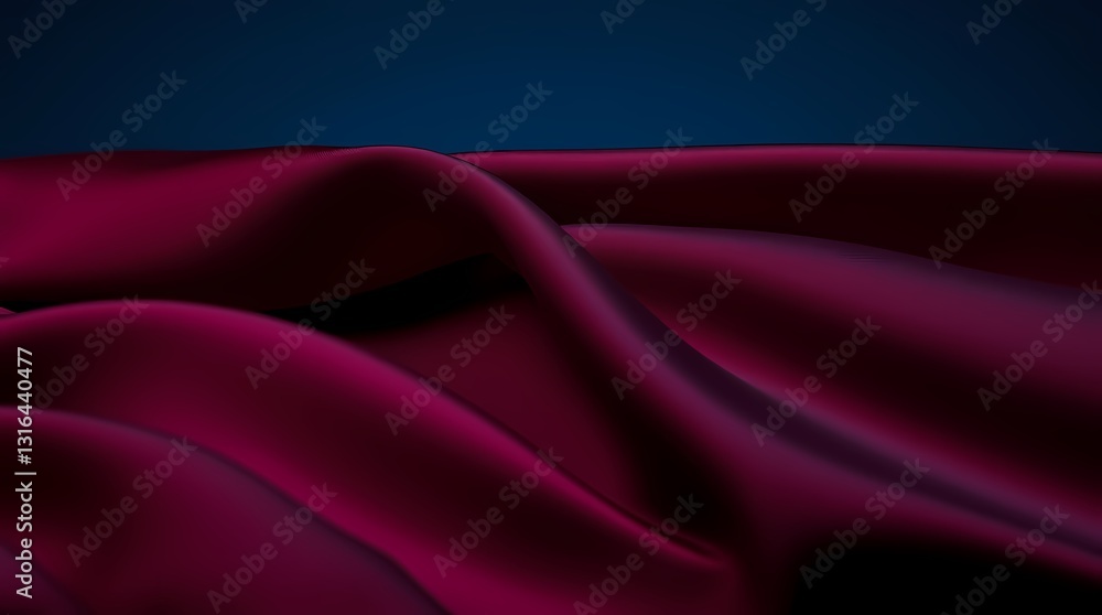 Aufkleber rich ruby fabric: dramatic folds of luxurious ruby-colored fabric ripple and flow, the texture and s