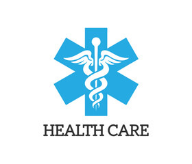 Obraz premium Health care logo design , Minimalist logo design for a healthcare center. Elegant Medical Symbol in a Heart-Shaped Design.