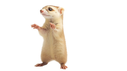 Adorable Ferret Standing on Hind Legs
