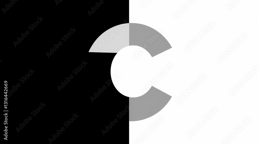 Poster contrast harmony: graphic vector, symbolizing the balance between opposing forces, with a stylized 