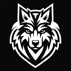 Fototapeta premium wolf logo black and white simple logo