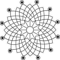 Obraz premium real only black colors simple mandala design from eps art vector