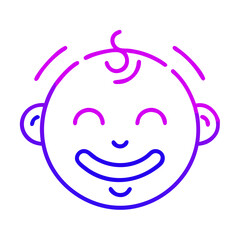 Joyful baby face illustration displaying a happy expression perfect for children's designs.