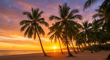 Obraz premium sunset on the beach
