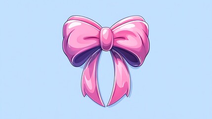 Pretty Pink Bow: A Delightful Digital Illustration AI Generated