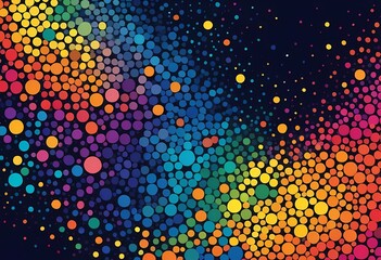 Abstract background with a pointillism style, colorful dots, vibrant hues. Generative AI.