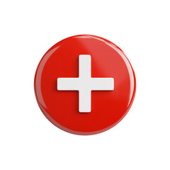 Obraz premium 3D Swiss plus or addition icon - medical aid concept png