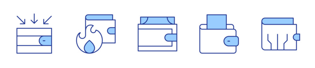 income, wallet, digital wallet. Wallet Icon vector illustration. Line Duotone style. Editable stroke