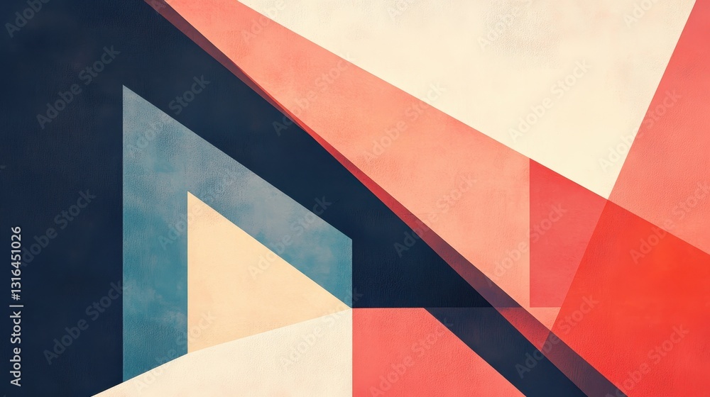 Poster a geometric abstract image featuring overlapping colorful shapes and lines