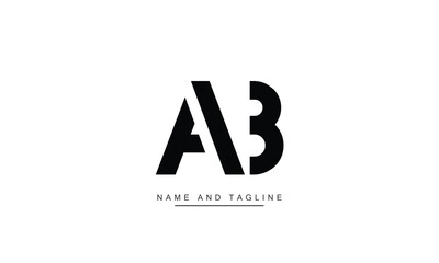 AB, BA Abstract Letters Logo Monogram